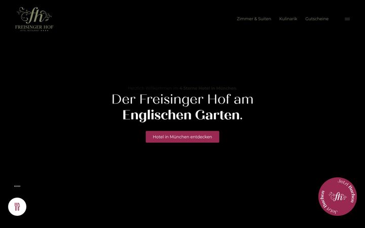 Posnetek zaslona freisinger-hof.de