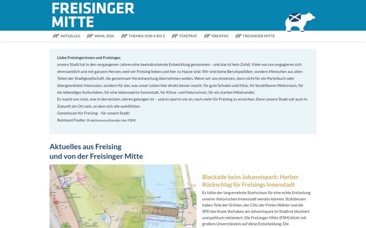 Posnetek zaslona freisinger-mitte.de