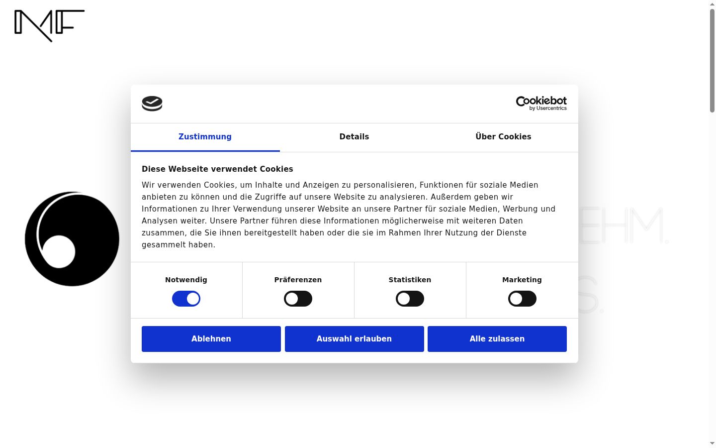 Capture d'écran de la bannière de consentement affichée avant toute interaction