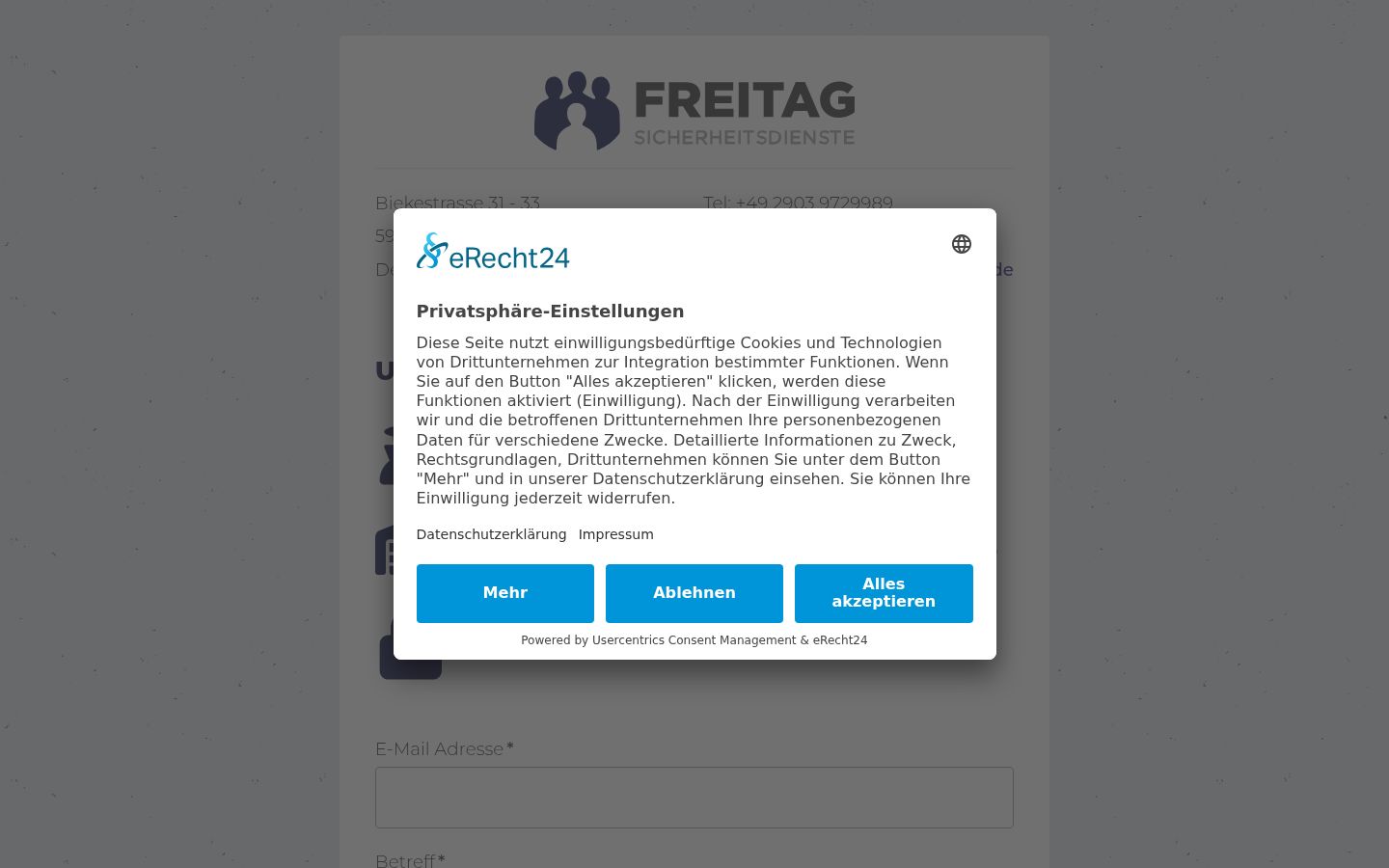 Capture d'écran de la bannière de consentement affichée avant toute interaction