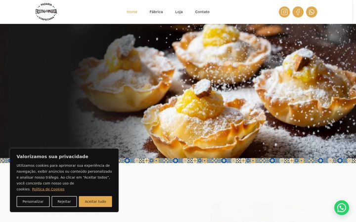Screenshot of freitasefonsecapaesedoces.com.br