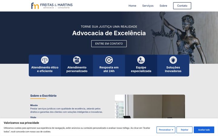 Screenshot of freitasmartinsadvocacia.com.br