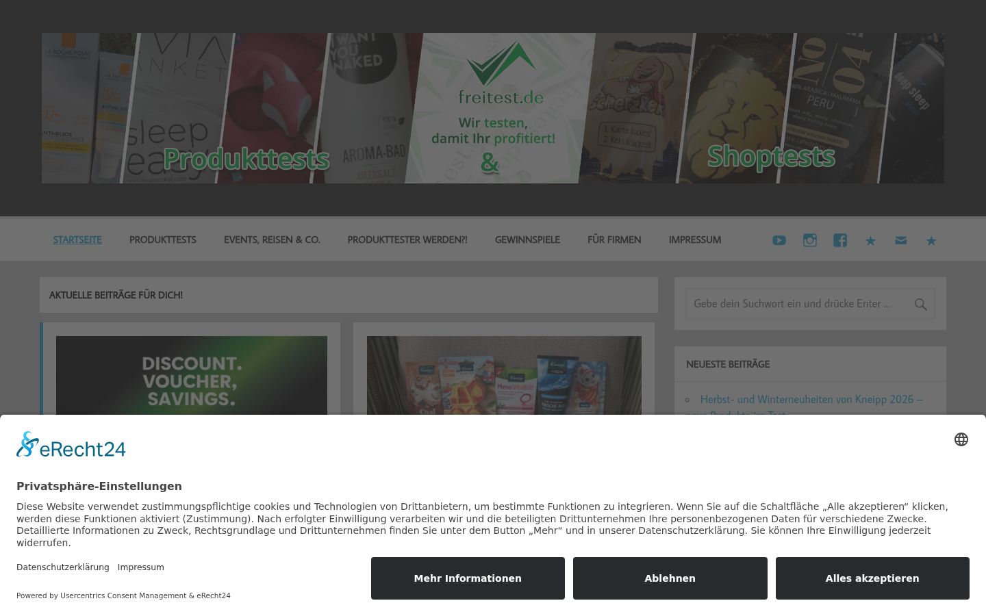 Screenshot del banner di consenso mostrato prima di qualsiasi interazione