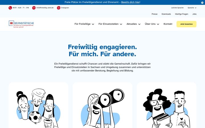 Posnetek zaslona freiwillig-jetzt.de