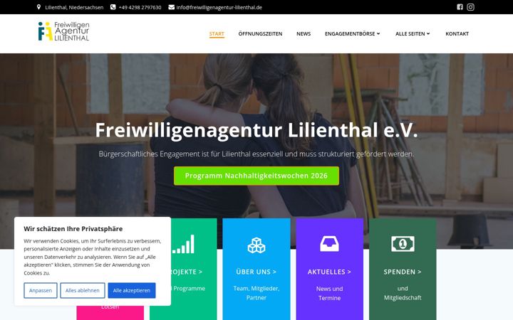 Posnetek zaslona freiwilligenagentur-lilienthal.de