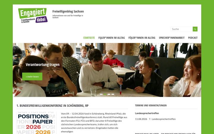 Posnetek zaslona freiwilligenblog-sachsen.de