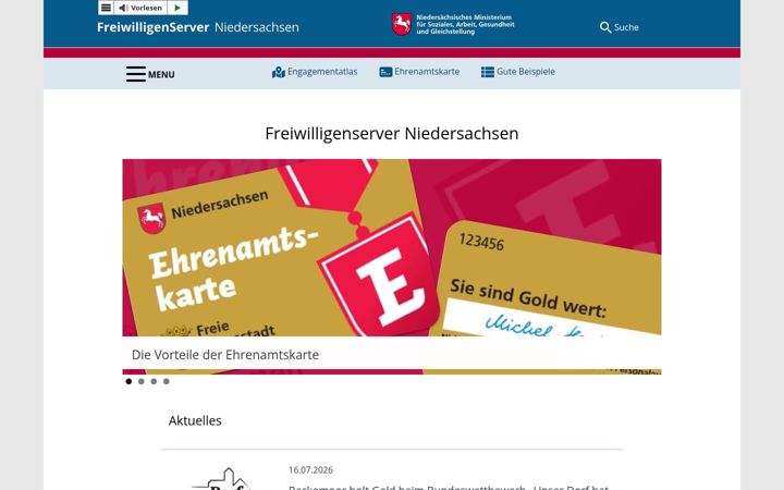 Screenshot of freiwilligenserver.de