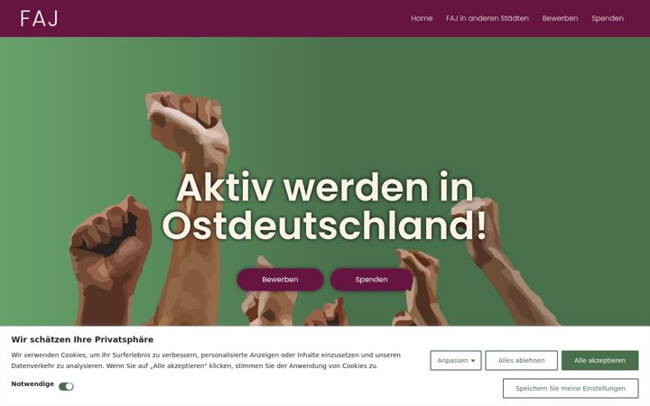 Posnetek zaslona freiwilliges-aktivistisches-jahr.de