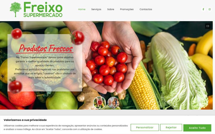 Captura de ecrã de freixosupermercado.pt