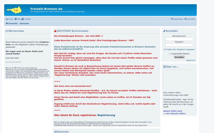 Screenshot του freizeit-bremen.de