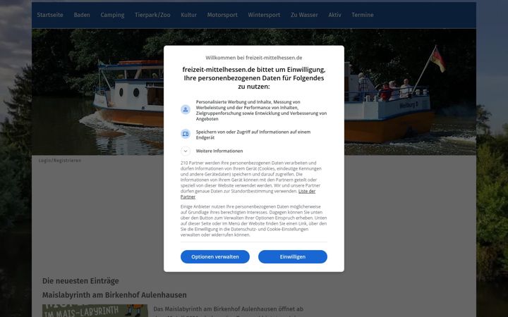 Screenshot του freizeit-mittelhessen.de