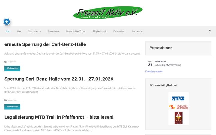 Screenshot of freizeitaktiv.net
