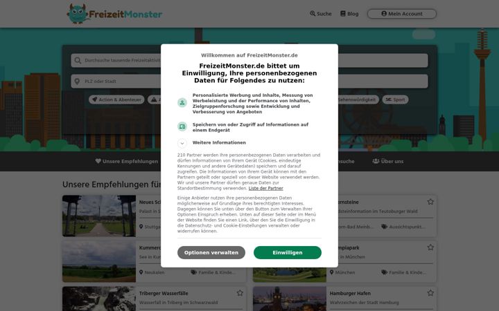 Screenshot of freizeitmonster.de