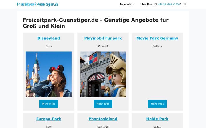 Ekrānuzņēmums no freizeitpark-guenstiger.de