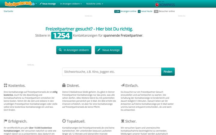Screenshot stránky freizeitpartnerweb.de