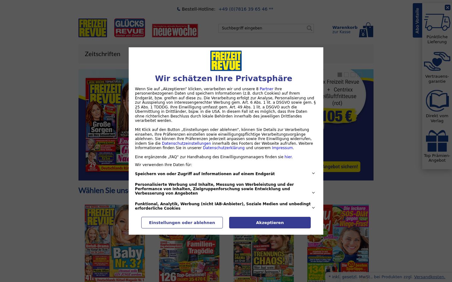 Sutikimo reklamjuostės, rodytos prieš bet kokią sąveiką, ekrano kopija