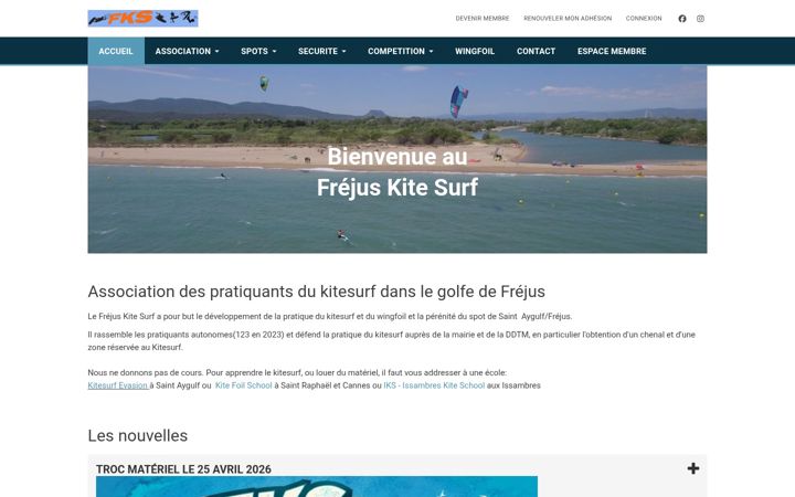 Screenshot of frejus-kitesurf.com