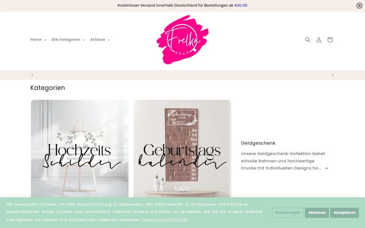Screenshot of frelka-deko.de