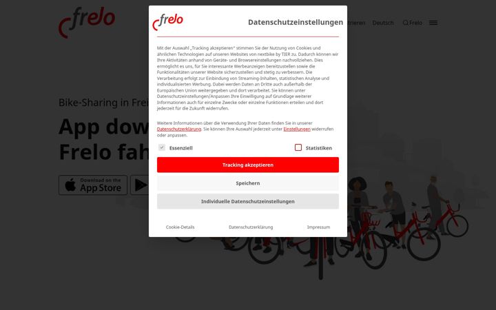 Screenshot of frelo.de