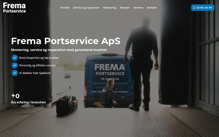 Screenshot of frema-portservice.dk