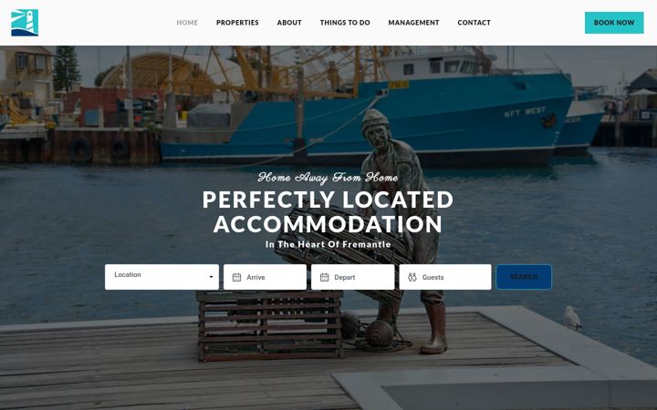 Snímek obrazovky fremantlestayswa.com.au