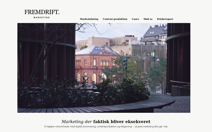 Screenshot of fremdriftmarketing.dk