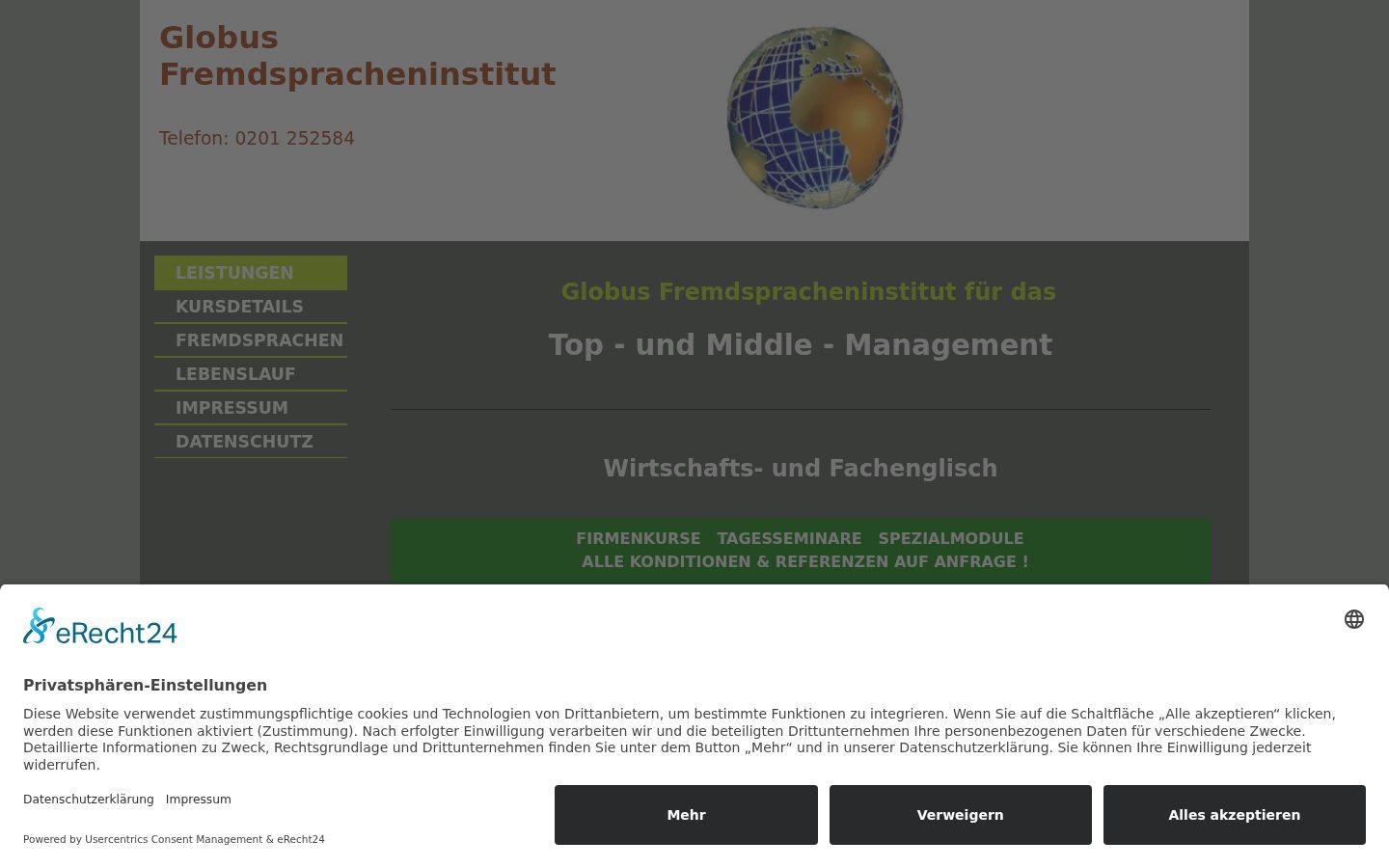 Screenshot del banner di consenso mostrato prima di qualsiasi interazione