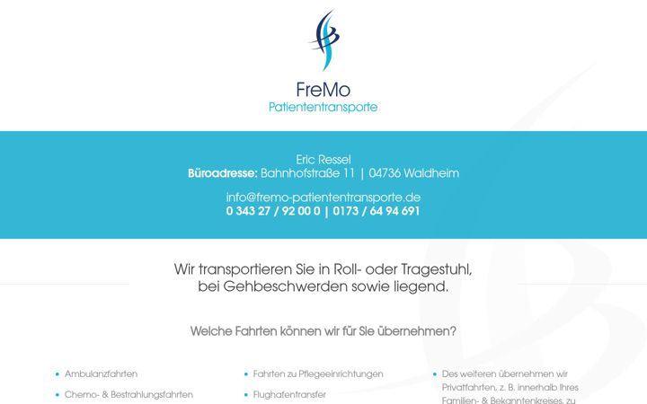 Screenshot of fremo-patiententransporte.de