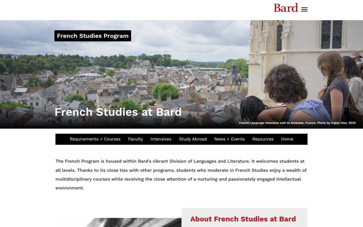 Screenshot of french.bard.edu