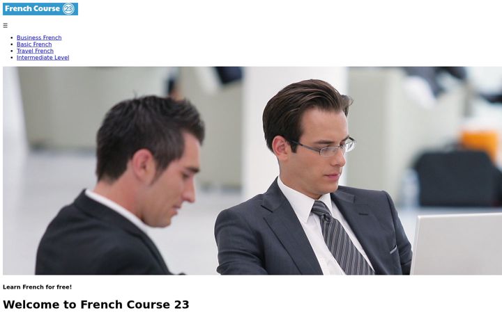 Screenshot of frenchcourse23.com