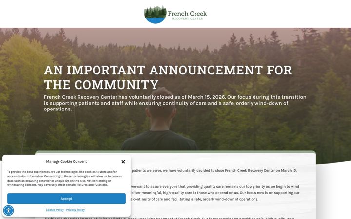 Screenshot of frenchcreekrecovery.com