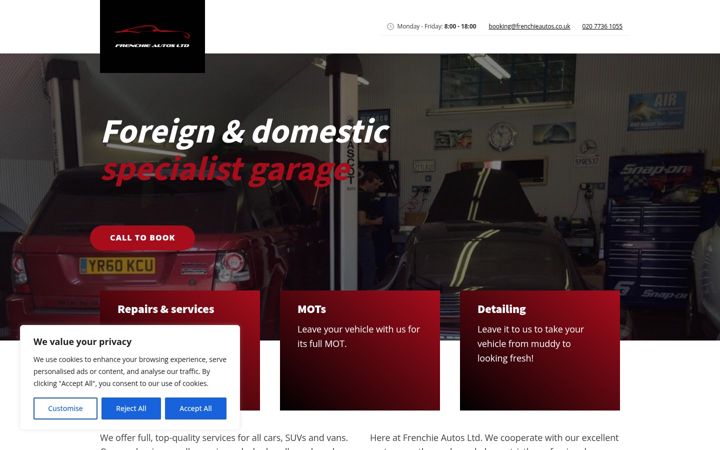 Screenshot of frenchieautos.co.uk