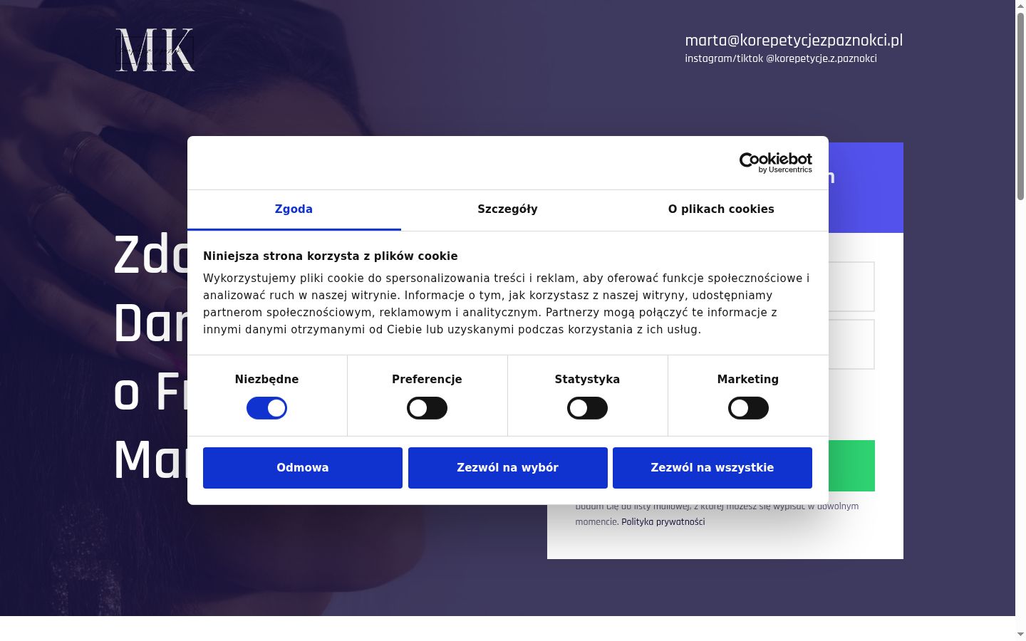 Snímka obrazovky banera súhlasu zobrazeného pred akoukoľvek interakciou