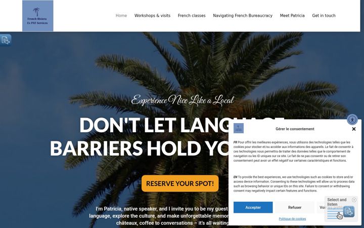 Screenshot of frenchrivieraexpatservices.com