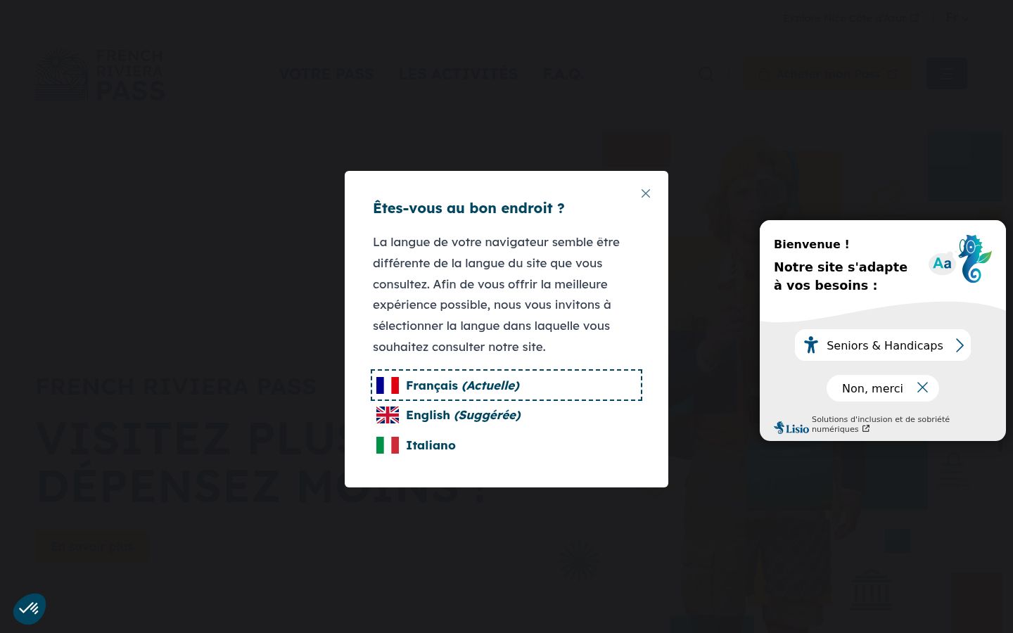 Screenshot of the consent banner shown before any interaction