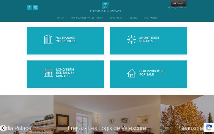 Screenshot of frenchrivierarent.com