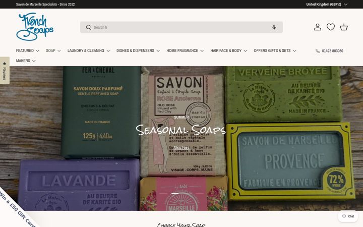 Screenshot of frenchsoaps.co.uk
