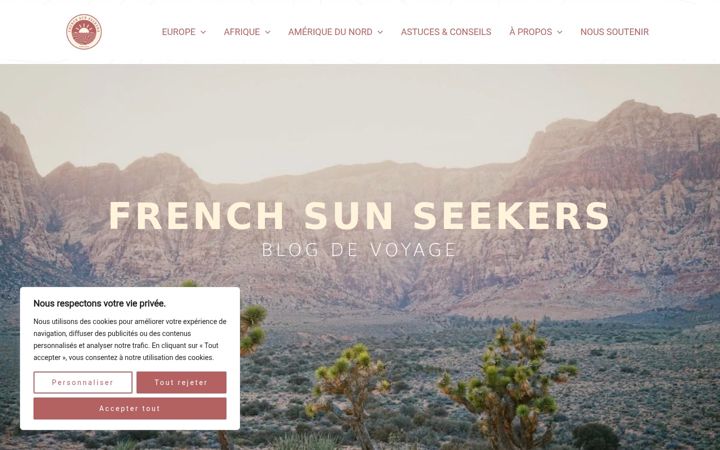 Screenshot of frenchsunseekers.com