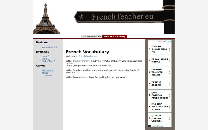 Screenshot of frenchteacher.eu