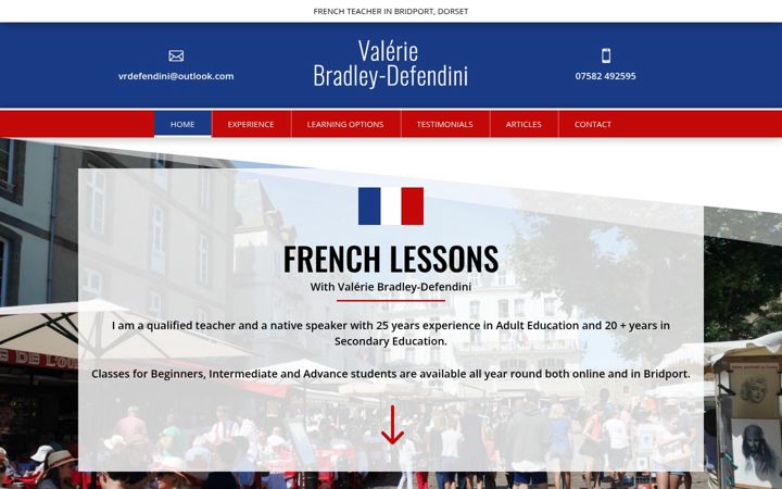 Screenshot of frenchteacherdorset.co.uk