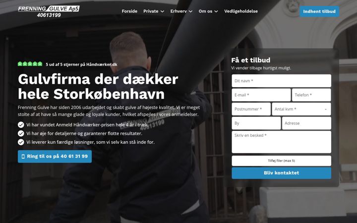 Screenshot of frenninggulve.dk