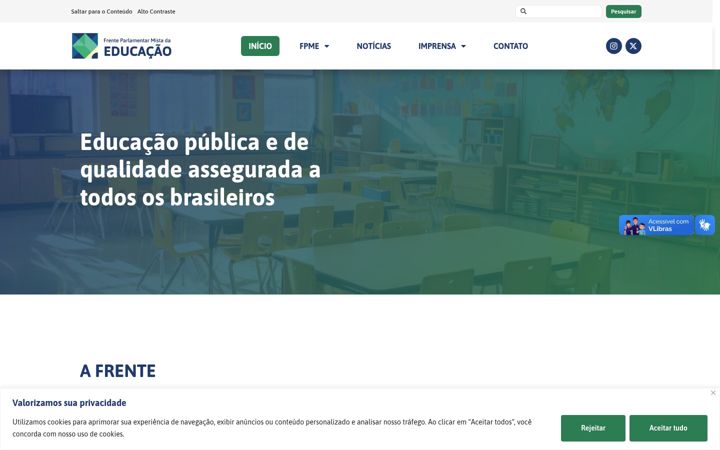 Captura de ecrã de frentedaeducacao.org.br