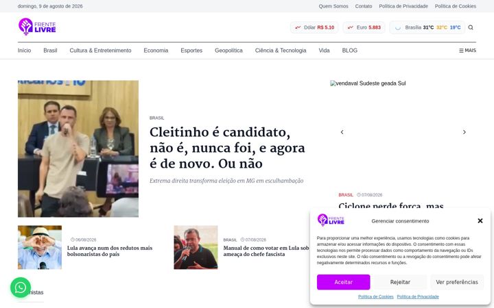Captura de ecrã de frentelivre.com.br