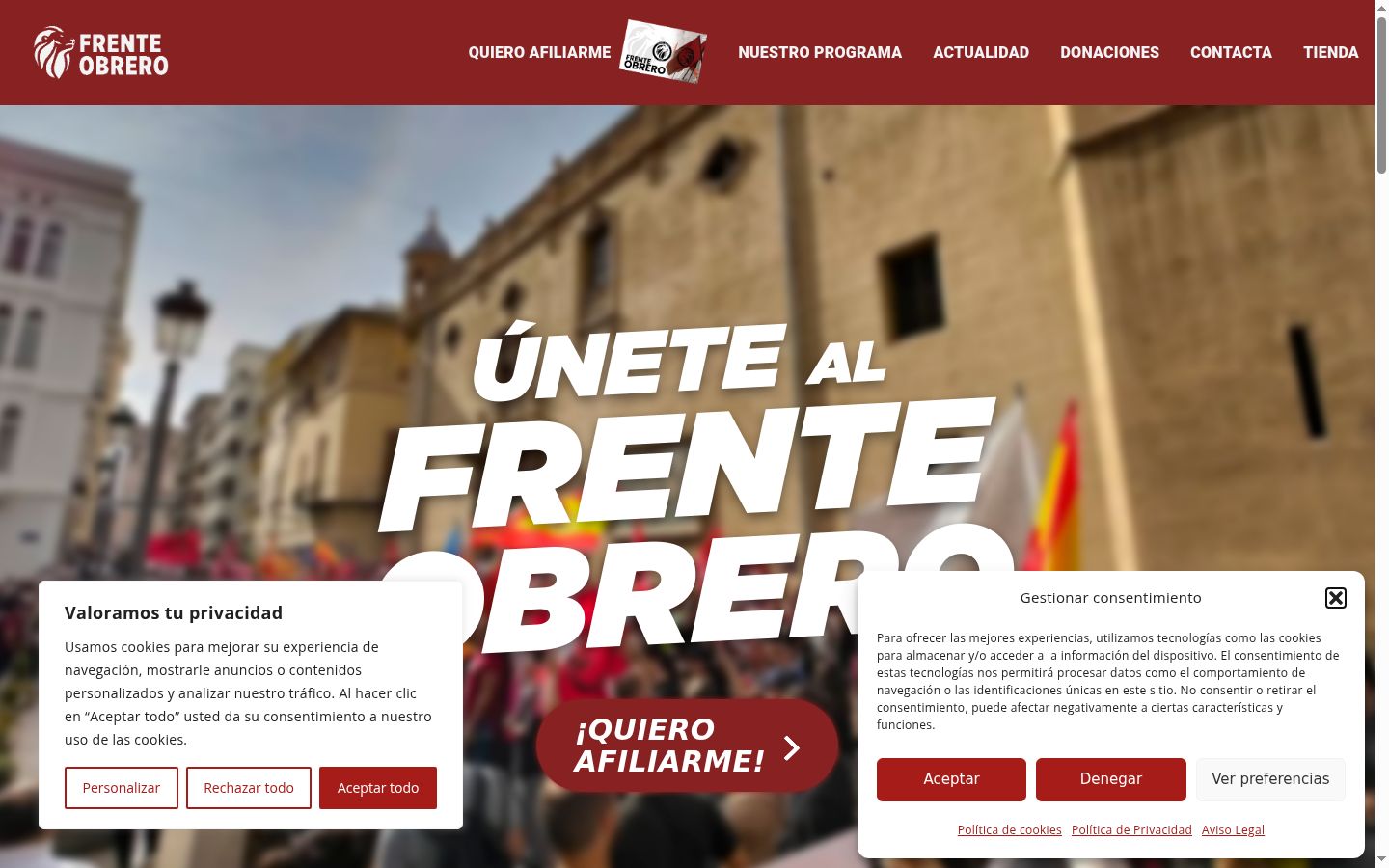 Snímka obrazovky banera súhlasu zobrazeného pred akoukoľvek interakciou