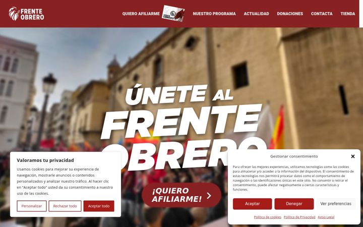 Screenshot of frenteobrero.es