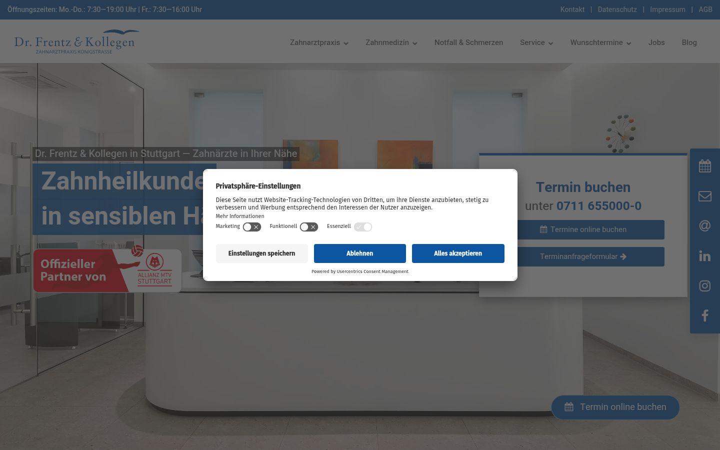 Ekrānuzņēmums ar piekrišanas baneri, kas tika rādīts pirms jebkādas mijiedarbības