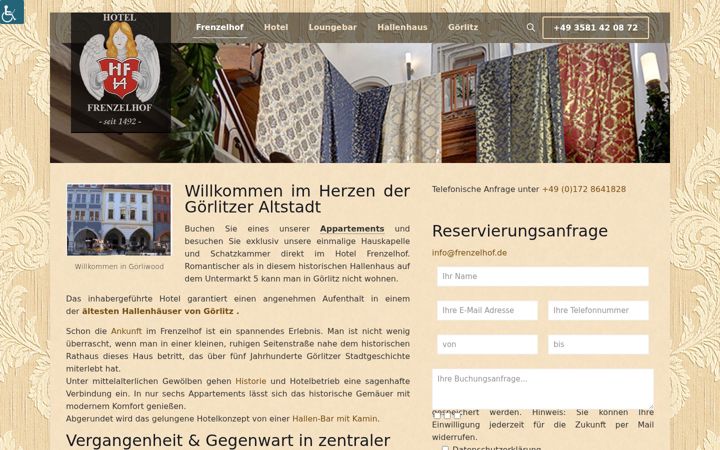 Screenshot of frenzelhof.de