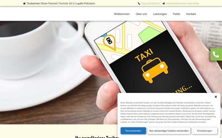 Screenshot of frenzels-taxiruf.de