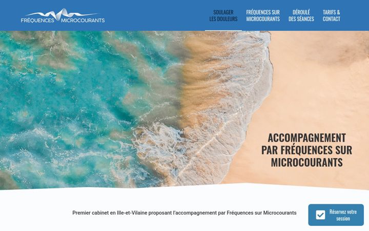 Screenshot of frequencesmicrocourants.com