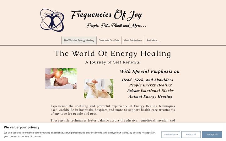 Screenshot of frequenciesofjoy.com